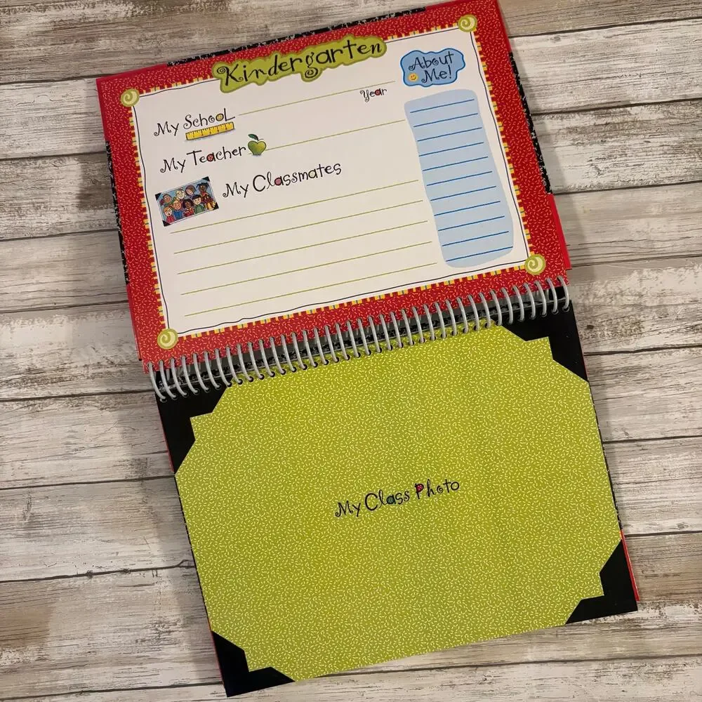 VTG New Seasons School‎ Pictures Scrapbook Keepsake Spiral Bound Whimsical K-8